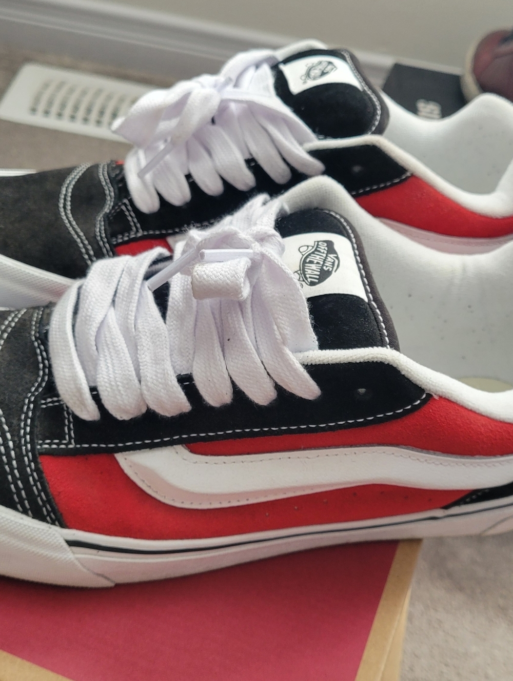 Vans Old Skool Red Black White Low Top Sneakers